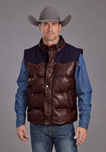 Load image into Gallery viewer, Stetson Smoothed Brunish Quilted (Brown) - Men's Leather Vest
