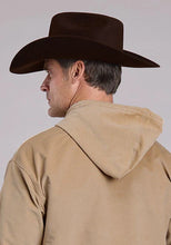 Load image into Gallery viewer, Stetson Brown Embroidered Logo (Khaki) - Men's Hoodie Sweatshirt
