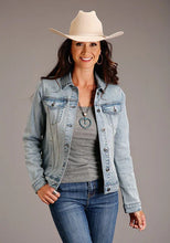 Load image into Gallery viewer, Stetson Back Floral Embroidery (Light Wash) - Women's Denim Jacket

