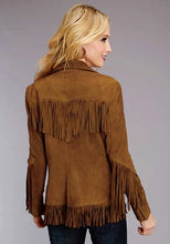 Load image into Gallery viewer, Stetson Fringed Button Front (Brown) - Women's Lamb Suede Jacket
