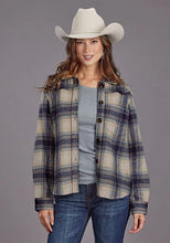 Load image into Gallery viewer, Stetson Plaid with Drop Shoulders (Blue) - Women's Shirt Jacket
