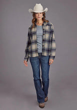 Load image into Gallery viewer, Stetson Plaid with Drop Shoulders (Blue) - Women's Shirt Jacket
