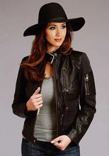 Load image into Gallery viewer, Stetson Novelty Solid Smooth (Black) - Women's Leather Jacket

