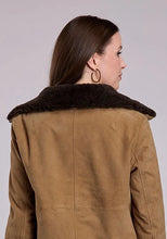 Load image into Gallery viewer, Stetson Cropped Button Front (Chestnut) - Women's Suede Leather Jacket
