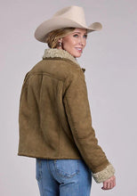 Load image into Gallery viewer, Stetson Cropped Shearling Lined (Brown) - Women's Suede Leather Jacket
