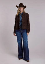 Load image into Gallery viewer, Stetson Boxy Collar (Chocolate) - Women's Suede Leather Jacket
