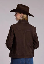 Load image into Gallery viewer, Stetson Boxy Collar (Chocolate) - Women's Suede Leather Jacket
