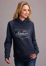 Load image into Gallery viewer, Stetson USA Logo (Navy) - Women's Hoodie Sweatshirt
