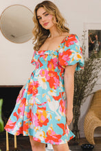 Load image into Gallery viewer, Printed New Summer Lady Smocked Puff Sleeve Mini Dress - Chic &amp; Playful Dress For Girls  with Ruffled Details and Feminine Fit
