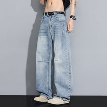 Load image into Gallery viewer, Versatile High-Street Mens Straight-Leg Denim Jeans
