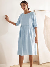 Load image into Gallery viewer, 100% Linen A-Line Midi Dress VALENCIA
