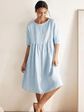 Load image into Gallery viewer, 100% Linen A-Line Midi Dress VALENCIA
