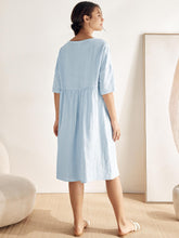 Load image into Gallery viewer, 100% Linen A-Line Midi Dress VALENCIA
