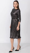 Load image into Gallery viewer, A- Line Dress - Metallic Pleated
