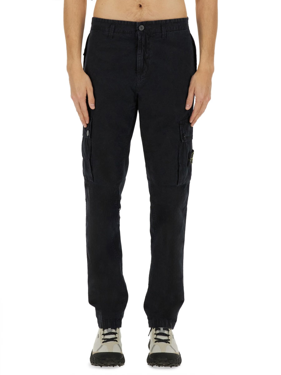 Stone Island Men Cotton Canvas Cargo Pants