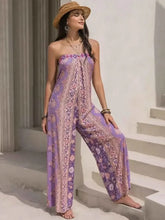 Load image into Gallery viewer, Tied Printed Tube : Wide Leg Jumpsuit
