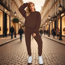 Load image into Gallery viewer, Women's Oversized Drop-Shoulder Sweatshirt &amp; Jogger Pants Sweatsuit Set
