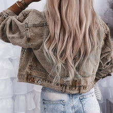 Load image into Gallery viewer, Women’s Studded Denim Jacket
