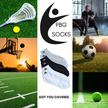 Load image into Gallery viewer, PBG Men&#39;s Socks 6 Pair Mid Length Athletic performance MultiPack Activewear 10-13
