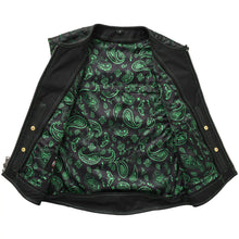 Load image into Gallery viewer, Tactical Emerald Men’s Motorcycle Leather Vest
