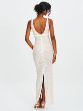 Load image into Gallery viewer, Adelaide White Beaded Sequin Net Bodycon Gown
