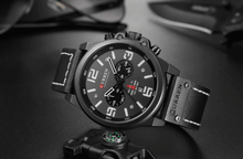 Load image into Gallery viewer, Retro  Waterproof Watch With Chronometers Steel Case And Leather Belts Unique Design Excellent Look Perfect Gift For Your Man
