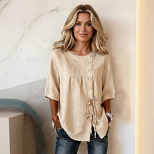 Load image into Gallery viewer, Women's Lace-Up Button Shirt
