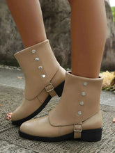 Load image into Gallery viewer, Stylish Buckled Block Heels Boots
