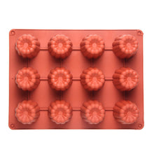 Load image into Gallery viewer, 12 Cavity Silicone Mold Cake Mold Muffin Cupcake Baking Tray Dessert Pastry Cake Decorating Tools Nonstick Cannel Mold Baking Cake Pan For Bread Muffin Cake Baking Pan Kitchen Baking Molds
