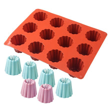 Load image into Gallery viewer, 12 Cavity Silicone Mold Cake Mold Muffin Cupcake Baking Tray Dessert Pastry Cake Decorating Tools Nonstick Cannel Mold Baking Cake Pan For Bread Muffin Cake Baking Pan Kitchen Baking Molds
