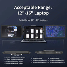 Load image into Gallery viewer, 12 Inch Laptop Dual Monitor 1920*1080 HD IPS LCD Dual Monitor Screen Extender Laptops For Macbook Huawei
