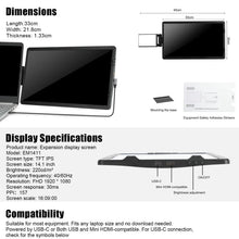 Load image into Gallery viewer, 12 Inch Laptop Dual Monitor 1920*1080 HD IPS LCD Dual Monitor Screen Extender Laptops For Macbook Huawei
