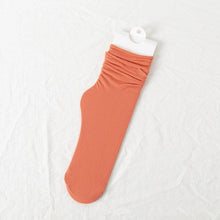 Load image into Gallery viewer, 1/2 Pairs Girls Thin Socks Pack Harajuku Cute Long Frilly Socks Casual Soft Nylon High Elastic Solid White Purple Solid Color Stylish Casual Socks For Men And Women
