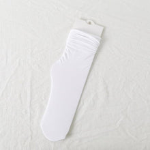 Load image into Gallery viewer, 1/2 Pairs Girls Thin Socks Pack Harajuku Cute Long Frilly Socks Casual Soft Nylon High Elastic Solid White Purple Solid Color Stylish Casual Socks For Men And Women
