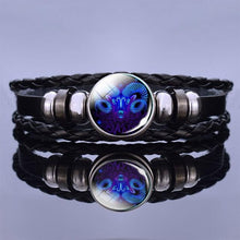 Load image into Gallery viewer, 12 Zodiac Signs Charm Bracelet Men Women Fashion Multilayer Weave Leather Charms 12 Twelve Constellations PU Leather Bracelet Braided Punk Zodiac Sign Bangle
