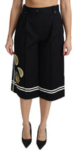 Load image into Gallery viewer, Dolce &amp; Gabbana Black Lemon Embellished Palazzo Cropped Pants
