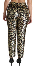 Load image into Gallery viewer, Dolce &amp; Gabbana Brown Leopard Sequined High Waist Pants
