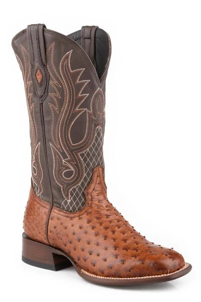 Stetson Ozzy (Brown) - Men's Ostrich Cowboy Boot