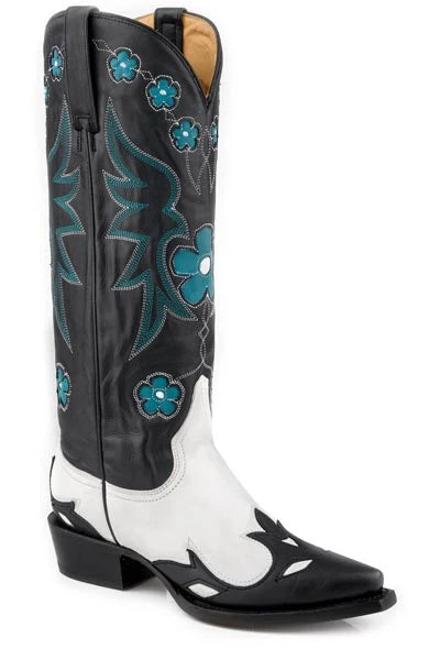 Stetson Ariana (Black) - Women's Leather Cowgirl Boot
