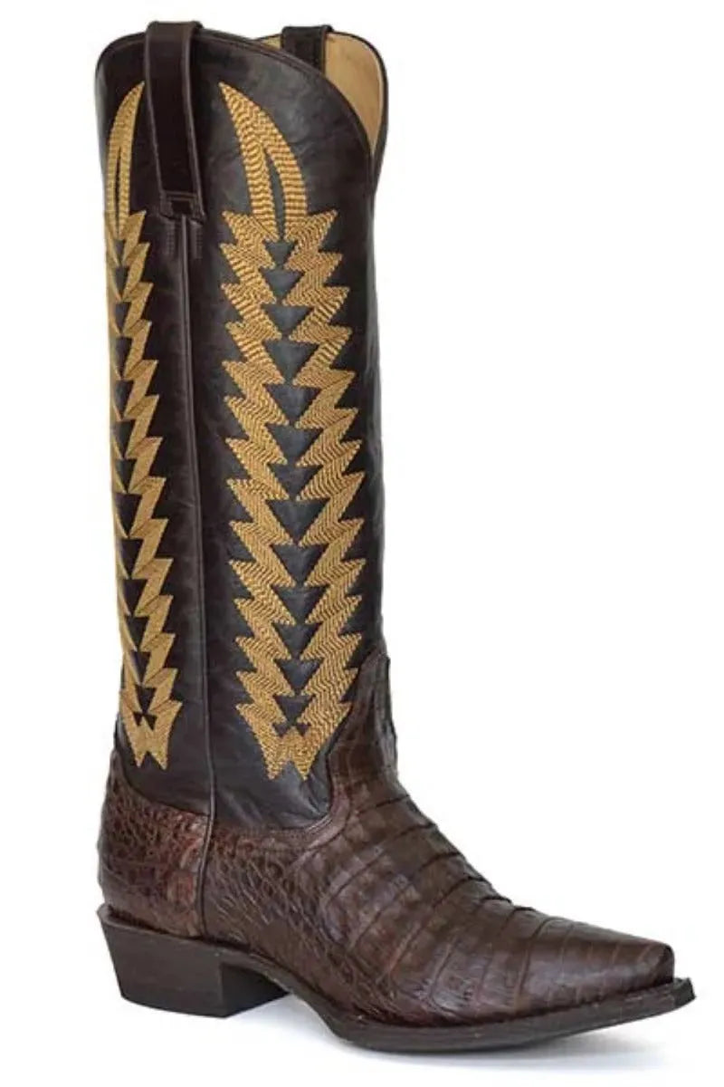 Stetson Kenzie (Black) - Women's Caiman Leather Cowgirl Boot