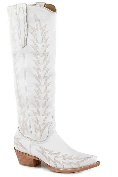Stetson Sarah (White) - Women's Goat Leather Cowgirl Boot