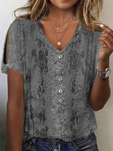 Load image into Gallery viewer, Women’s Lace Heart Print T-Shirt – Summer Short Sleeve Casual Top
