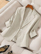 Load image into Gallery viewer, Women's Three-Quarter Sleeve Single-Button Casual Blazer
