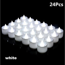 Load image into Gallery viewer, 12/24/48pcs Flameless LED Tea light Tea Candles Wedding Light Romantic Candles  Realistic Tea Lights Candles LED Tea light Candles Flickering Bright Tea lights Battery Operated Candles Flameless Candles Lights for  Birthday Party Wedding Decorations
