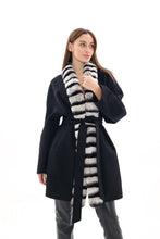 Load image into Gallery viewer, Genuine  French Orylag Fur Italian Cashmere Wool Coat 85cm
