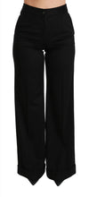 Load image into Gallery viewer, Dolce &amp; Gabbana Black Wide Leg Flared Trouser Cashmere Pants
