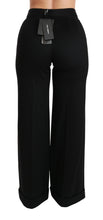 Load image into Gallery viewer, Dolce &amp; Gabbana Black Wide Leg Flared Trouser Cashmere Pants
