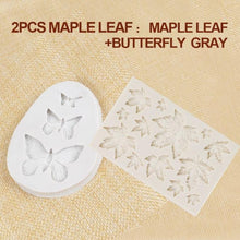 Load image into Gallery viewer, 1/2/3Pcs 3D Silicone Baking Mold Butterfly Leaf Mould Chocolate Fondant Cake Decorating Tool Temperature Resistance 3D Leaf Shaped Silicone Mold Fondant Mold Cupcake Cake Decoration
