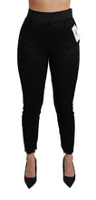 Load image into Gallery viewer, Dolce &amp; Gabbana Black Lace Skinny High Waist Cotton Pants
