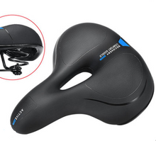 Load image into Gallery viewer, Unisex Soft Rubber Bike Saddle Dual Shock Absorbing Mountain Bicycle Cushion Pad Breathable Comfortable Bike Seat Cushion Bicycle Seat For Men Women With Dual Shock Absorbing Ball Memory Foam Waterproof Wide Bicycle Saddle Fit
